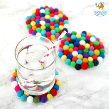 Load image into Gallery viewer, Rainbow Felt Ball Coasters - Set of 4