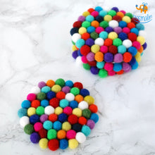 Load image into Gallery viewer, Rainbow Felt Ball Coasters - Set of 4
