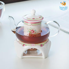 Load image into Gallery viewer, Glass Teapot with Ceramic Infuser