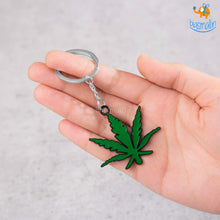 Load image into Gallery viewer, Hemp Leaf Metallic Keychain