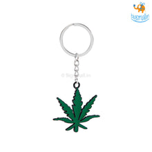 Load image into Gallery viewer, Hemp Leaf Metallic Keychain