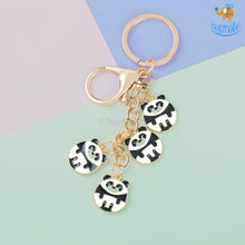 Load image into Gallery viewer, Panda Delight Metallic Keychain