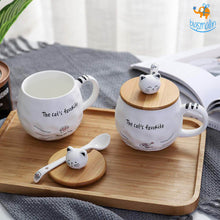 Load image into Gallery viewer, Kitty Mug With Lid &amp; Spoon
