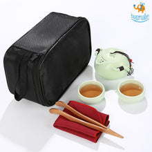 Load image into Gallery viewer, Portable Japanese Tea Set With Wooden Tray
