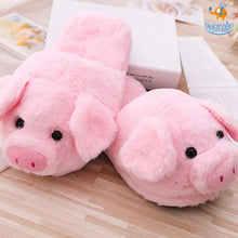 Load image into Gallery viewer, Piggy Plush Slippers (UK Size 4-8.5)
