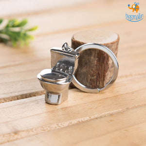 Toilet Pot Metallic Keychain